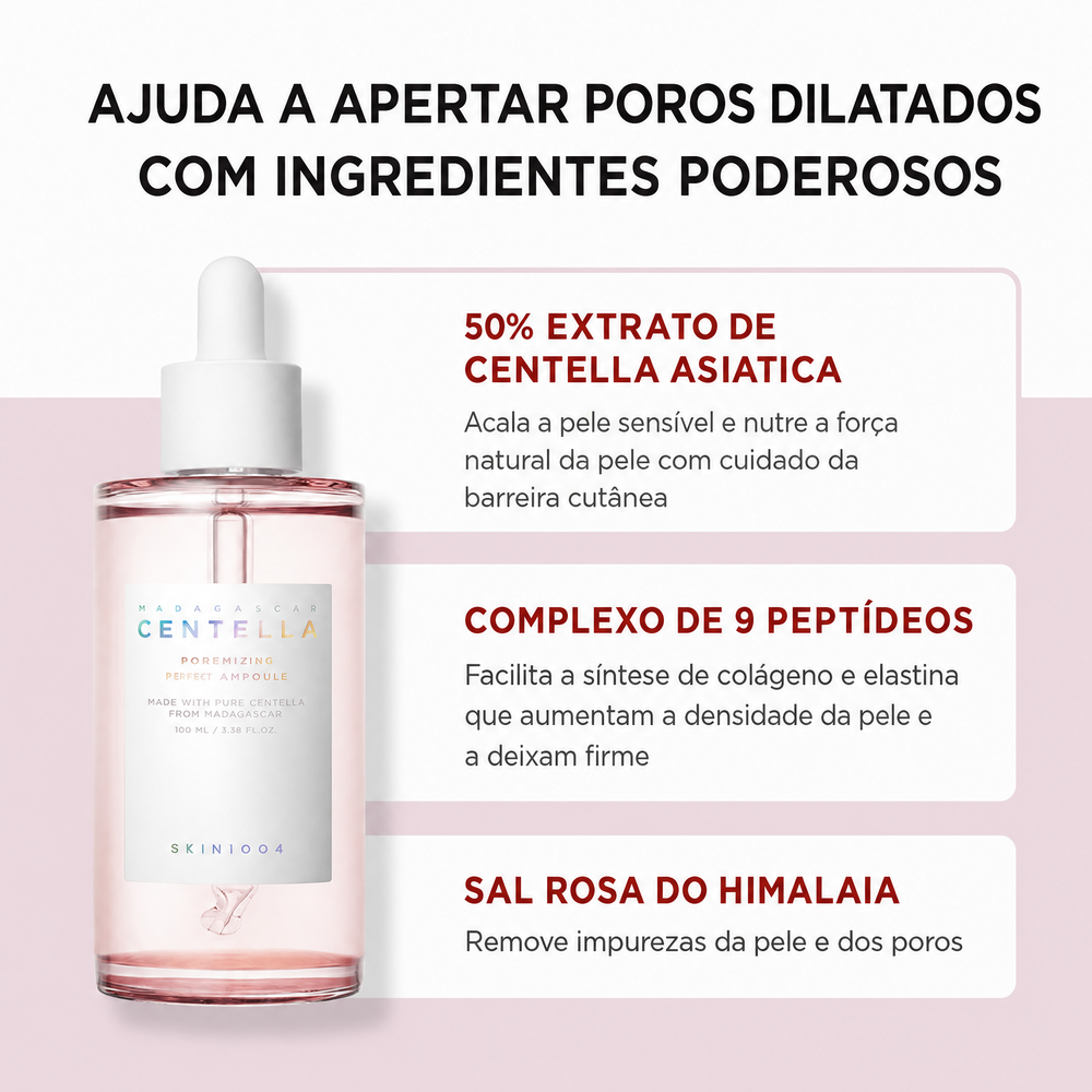 SKIN1004 Ampolla Fresca Madagascar Centella Poremizing 3.38 fl. oz (100 ml) | Hidratación Calmante | Piel Mixta Grasa