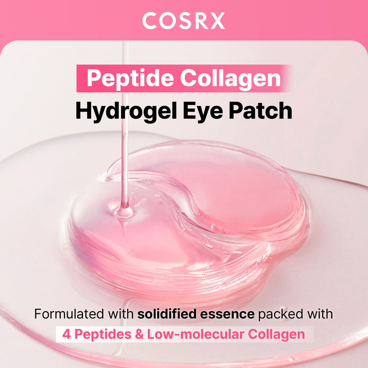 Pink Peptides Colágeno Hidrogel Adesivo para Olhos para Inchaço
