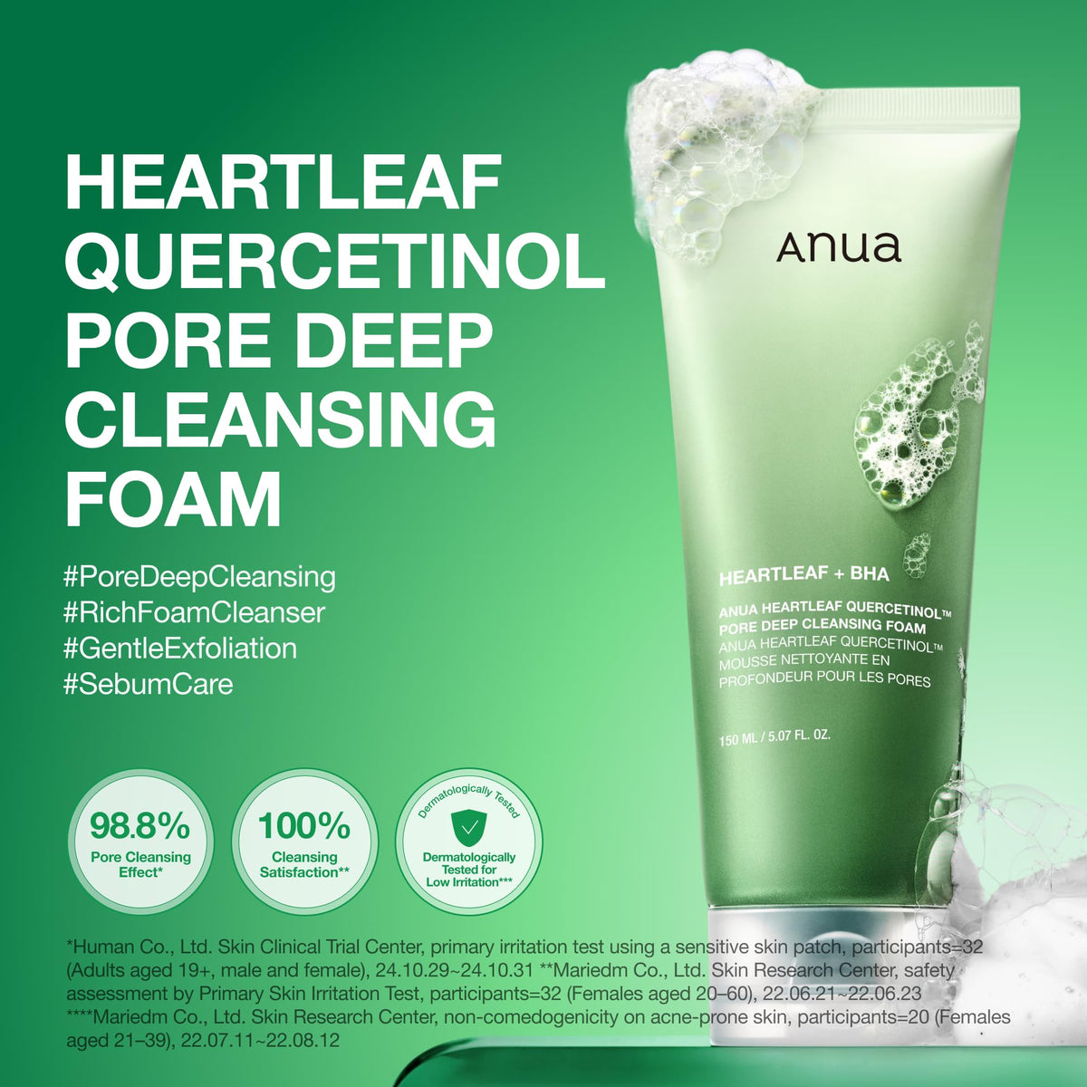 Espuma de Limpeza Profunda de Heartleaf