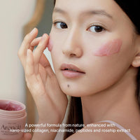 Arencia Mascarilla Facial Sérum Nocturno de Batido Rojo, Iluminadora y Calmante con 30% de colágeno rojo, Niacinamida, Péptido, Vitamina E