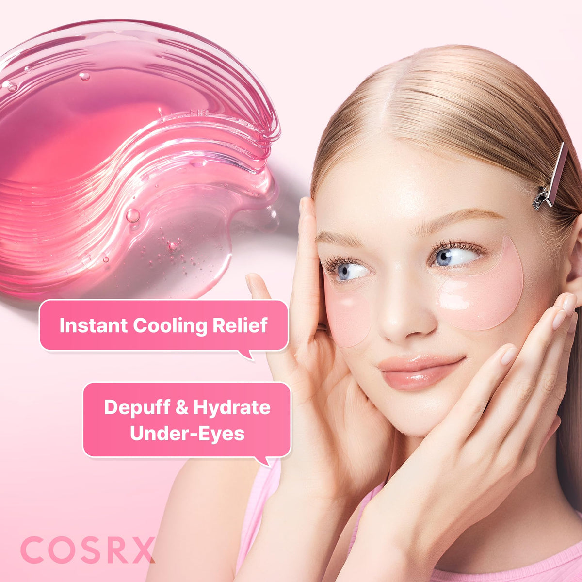 Pink Peptides Colágeno Hidrogel Adesivo para Olhos para Inchaço