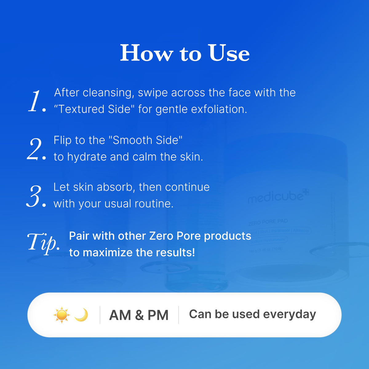 Toner Pads Zero Pore Pad 2.0 para Esfoliação