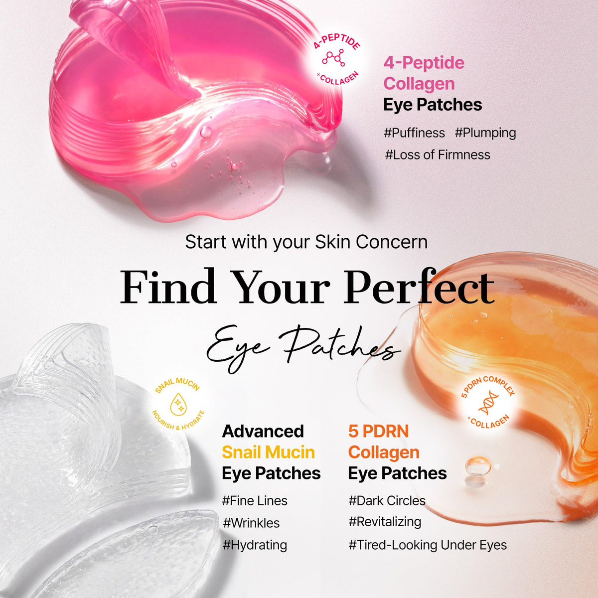 Pink Peptides Colágeno Hidrogel Adesivo para Olhos para Inchaço