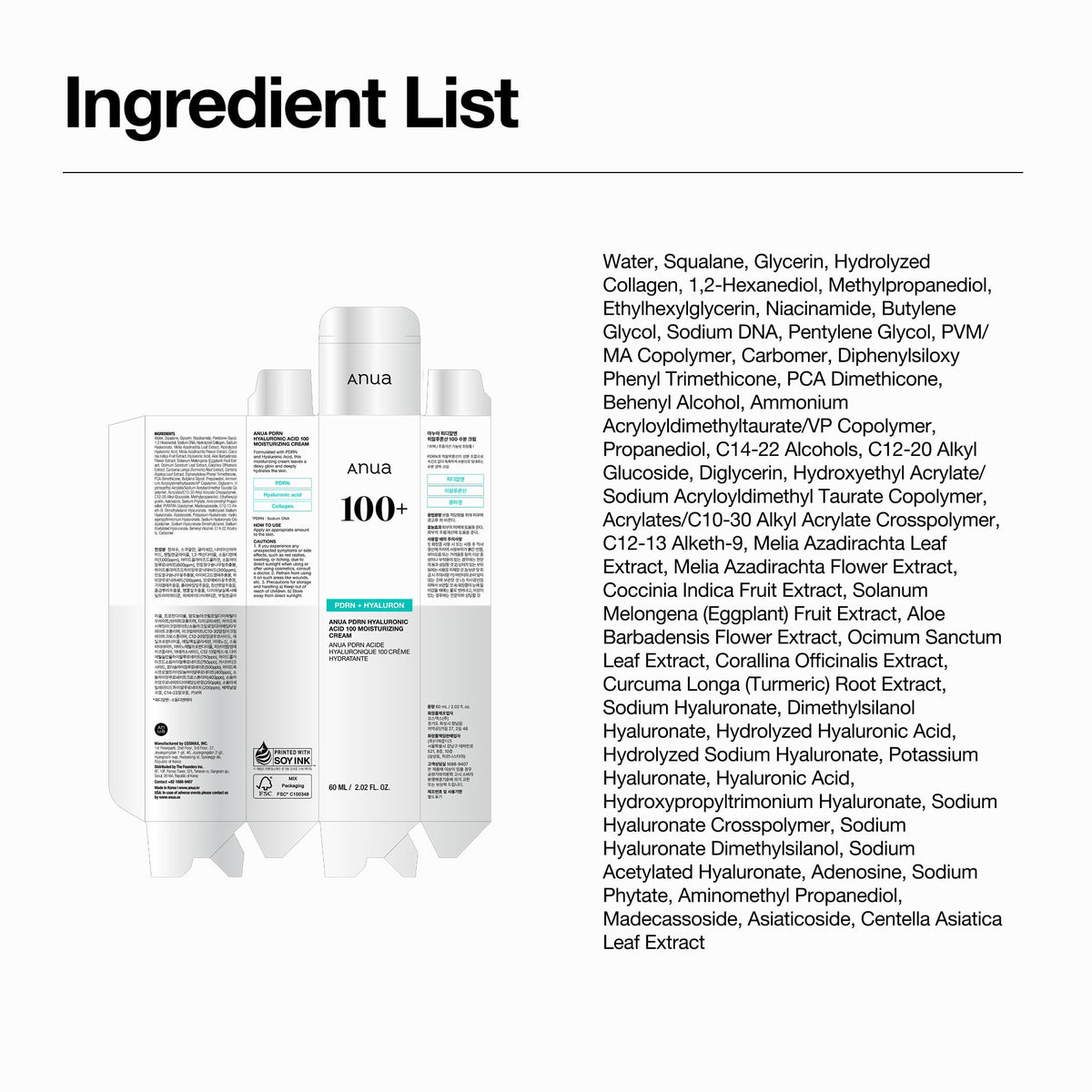 PDRN Ácido Hialurônico 100 Creme Hidratante