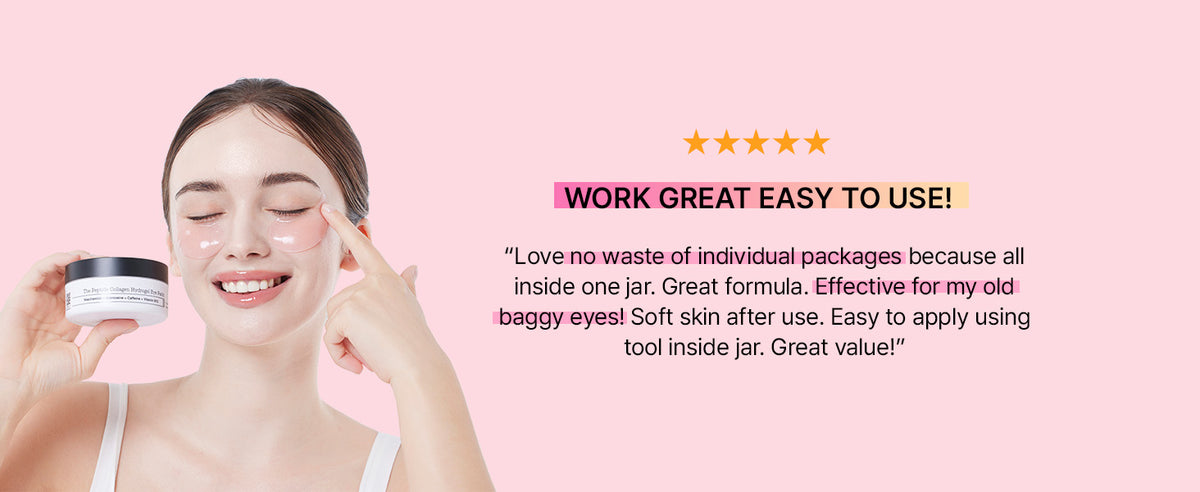 Pink Peptides Colágeno Hidrogel Adesivo para Olhos para Inchaço