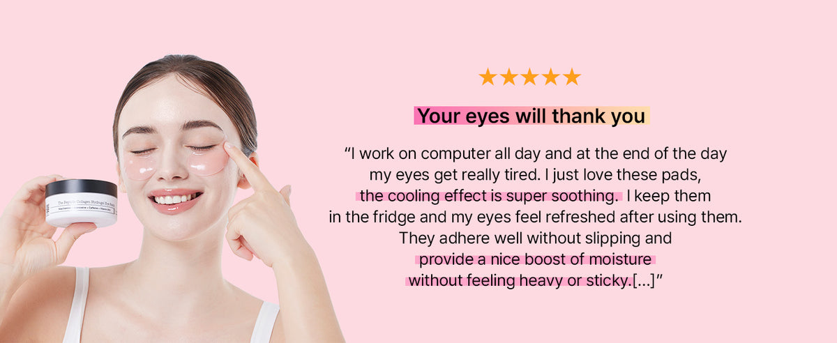 Pink Peptides Colágeno Hidrogel Adesivo para Olhos para Inchaço
