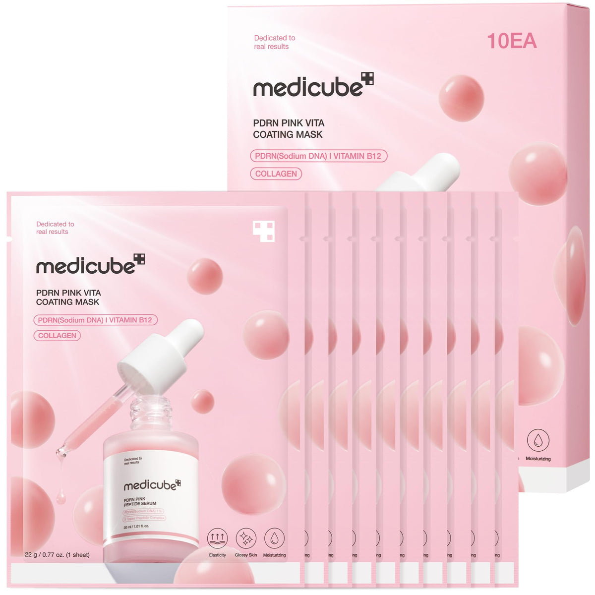 Máscara em Tecido com DNA de Salmão PDRN e Vitaminas Rosadas