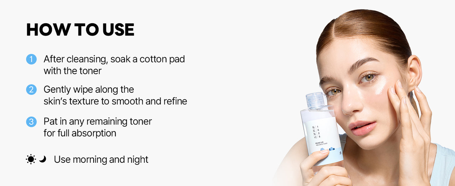 ROUND LAB Toner 1025 Dokdo 200 ml, Controle de Oleosidade e Redução do Excesso de Sebo, Tônico Facial Esfoliante Suave, Água do Mar Profundo para Hidratação, Acabamento Suave Sem Pegajosidade, Cuidados com a Pele Coreana