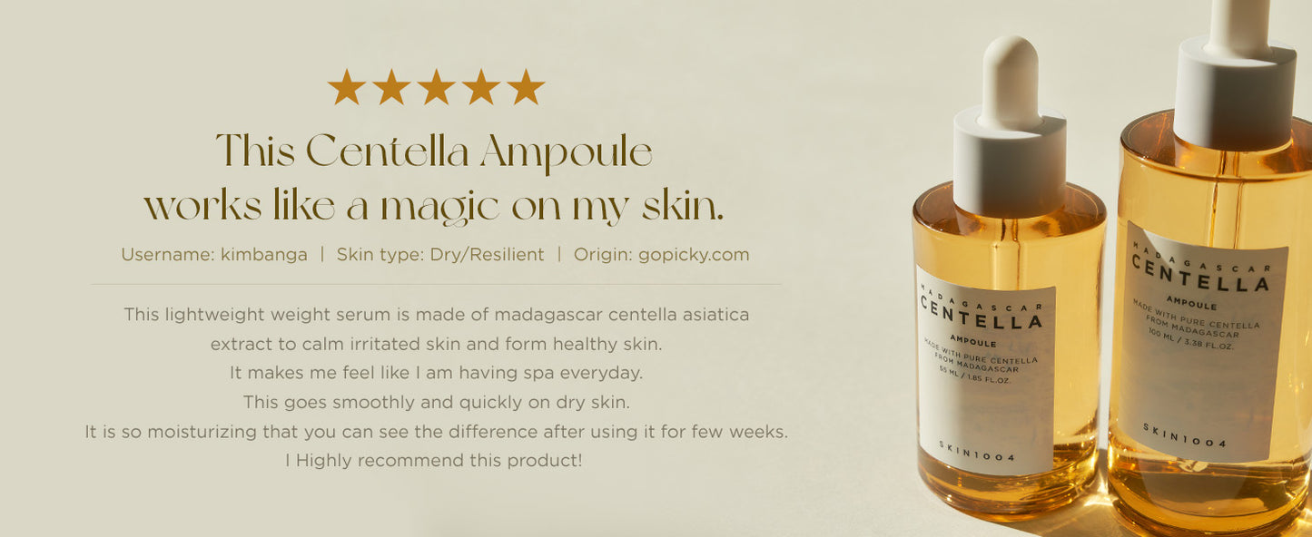 SKIN1004 Sérum Facial Ampola de Centella Asiática de Madagascar 1,85 fl.oz, 55ml, Acalma Pele com Tendência a Acne e Sensível