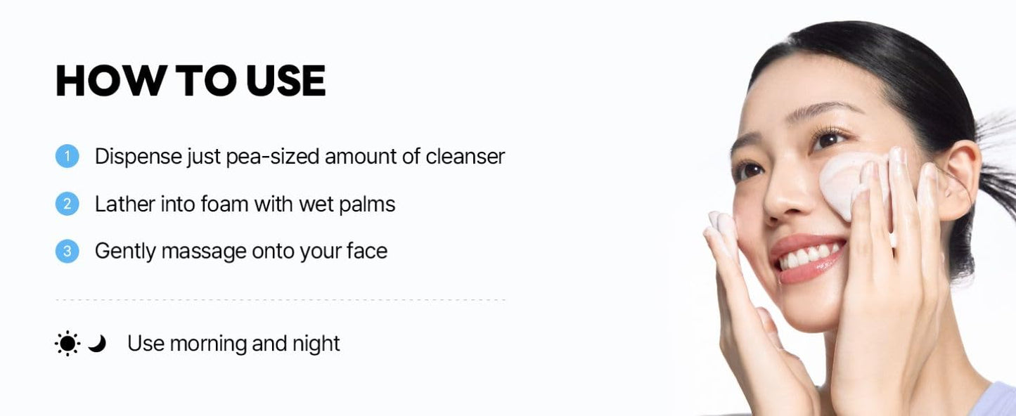 ROUND LAB 1025 Dokdo Cleanser 5,07 Fl Oz, Limpador Facial de Baixo pH para Pele Sensível, Ricas Espumas Suaves para Limpeza Profunda e Remoção de Maquiagem, Lavagem Facial Hidratante com Água do Mar Profunda, Cuidados com a Pele Coreana