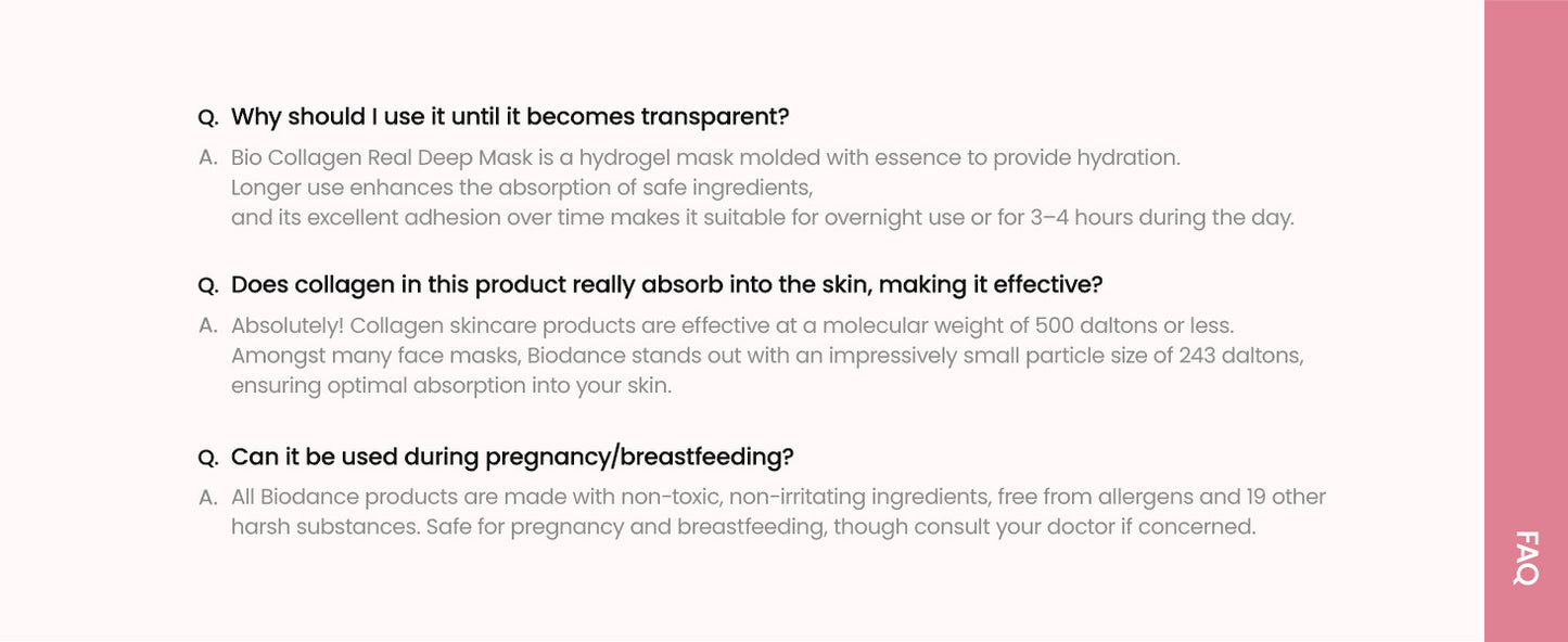 BIODANCE Máscara Real Profunda de Bio-Colágeno, Máscara Hidratante Noturna de Hidrogel, Minimização de Poros, Melhoria da Elasticidade, 34g x4un