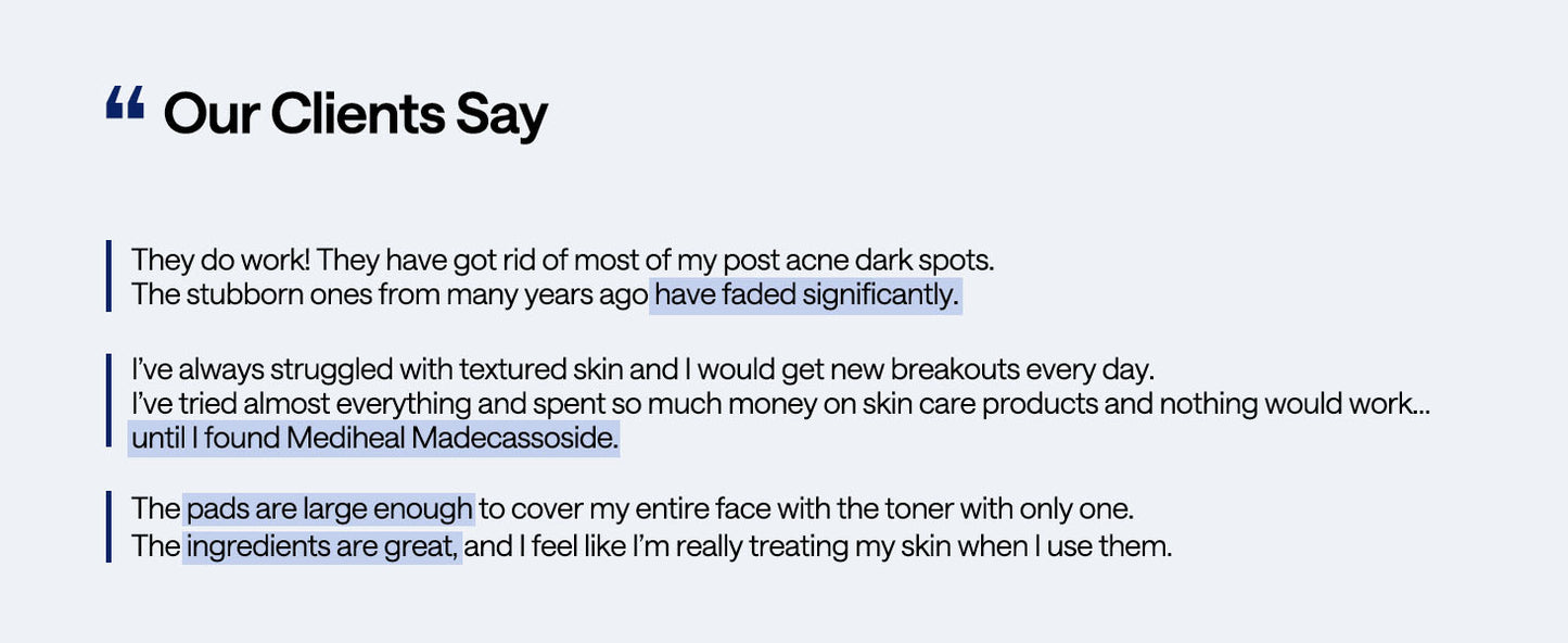 Mediheal Discos de Toner com Madecassoside - com Centella Asiatica para Tratar Manchas e Melhorar o Tom Desigual da Pele - Tecido de Gaze Vegano