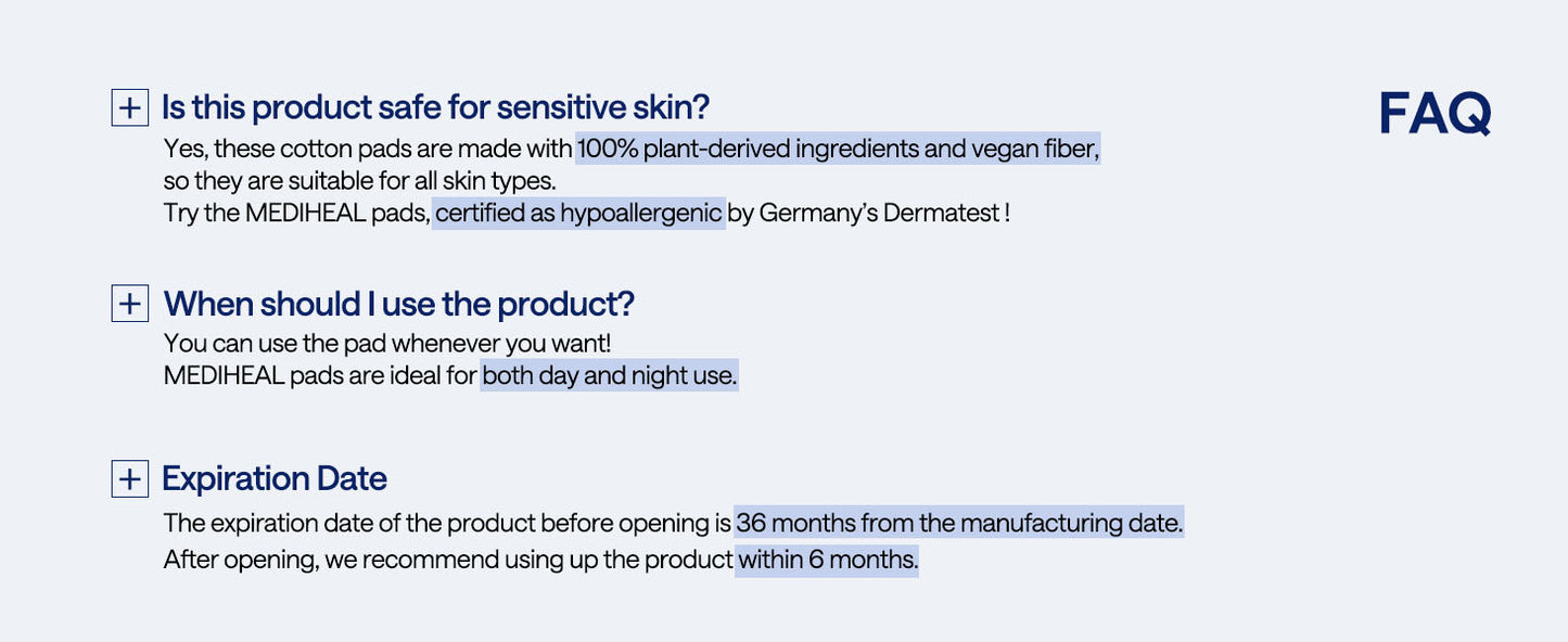 Mediheal Discos de Toner com Madecassoside - com Centella Asiatica para Tratar Manchas e Melhorar o Tom Desigual da Pele - Tecido de Gaze Vegano