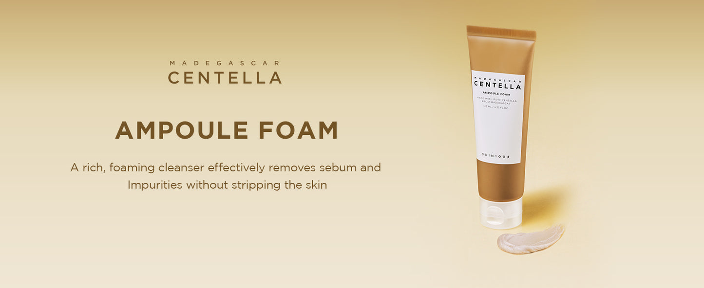 SKIN1004 Espuma Ampoule Centella de Madagascar 125ml, 4,22 fl.oz, Espuma de Limpeza com pH Baixo, Pó de Soda Natural, Surfactante de Coco e Classificação Verde EWG