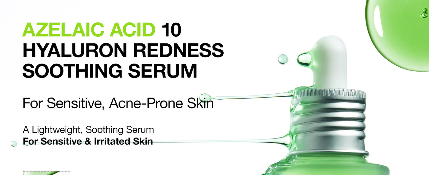  Sérum Calmante Anua Ácido Azelaico 10 Ácido Hialurônico para Vermelhidão, Sérum Facial para Pele Sensível, Ácido Hialurônico, Niacinamida, Cuidados com Manchas, Cor Natural, Vegano, Cuidados com a Pele Coreana (30ml/ 1,01 fl oz.)