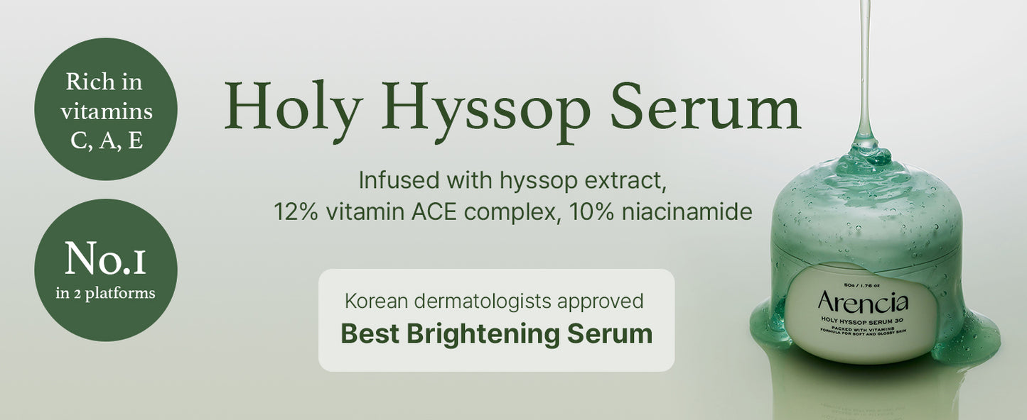 Arencia Glow Hyssop Máscara Facial Noturna em Sérum - Sérum Hidratante e Anti-Idade para Pele com Aparência Jovem e Efeito Vidro Coreano, 30% de Vitaminas A, C, E, 10% Niacinamida, Peptídeo