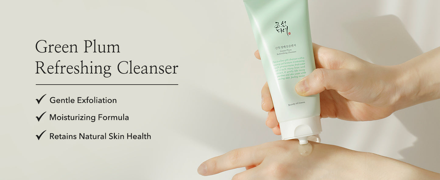 Beauty of Joseon Gel de Limpeza Refrescante Ameixa Verde Tipo Cleanser, Limpeza Profunda dos Poros, Lavagem Facial para Acne, Removedor de Cravos para Todos os Tipos de Pele, Cuidados com a Pele Coreana 100ml, 3.38 fl.oz