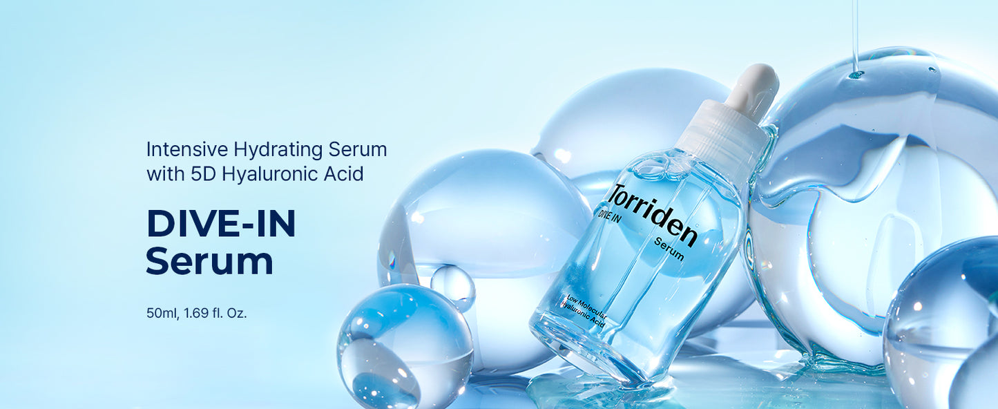 Torriden Sérum DIVE IN Ácido Hialurônico 50ml (1,69 fl.oz.) | Hidratação Profunda para Pele Radiante | Ácido Hialurônico, Pantenol, Alantoína | Sérum Facial Coreano
