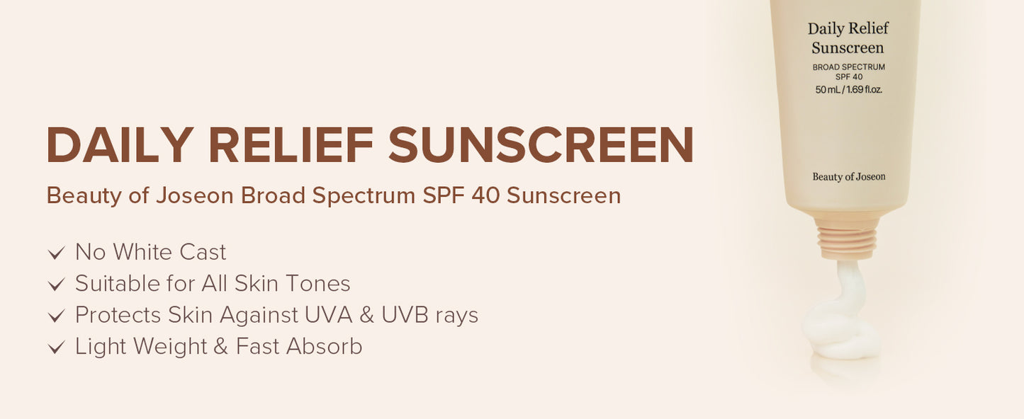 Beauty of Joseon Protetor Solar Diário para o Rosto Hidratante Solar com Amplo Espectro SPF 40 Protetor Solar Coreano Cuidados com a Pele 50ml, 1,69 fl.oz