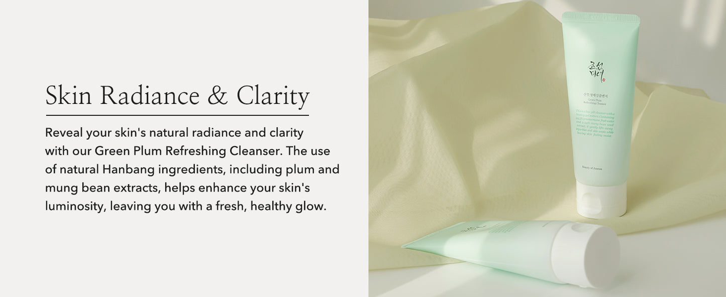 Beauty of Joseon Gel de Limpeza Refrescante Ameixa Verde Tipo Cleanser, Limpeza Profunda dos Poros, Lavagem Facial para Acne, Removedor de Cravos para Todos os Tipos de Pele, Cuidados com a Pele Coreana 100ml, 3.38 fl.oz