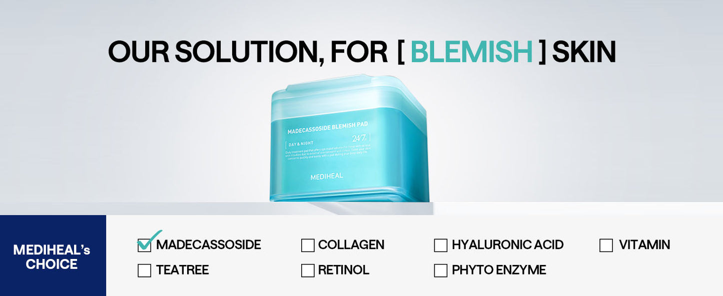 Mediheal Discos de Toner com Madecassoside - com Centella Asiatica para Tratar Manchas e Melhorar o Tom Desigual da Pele - Tecido de Gaze Vegano