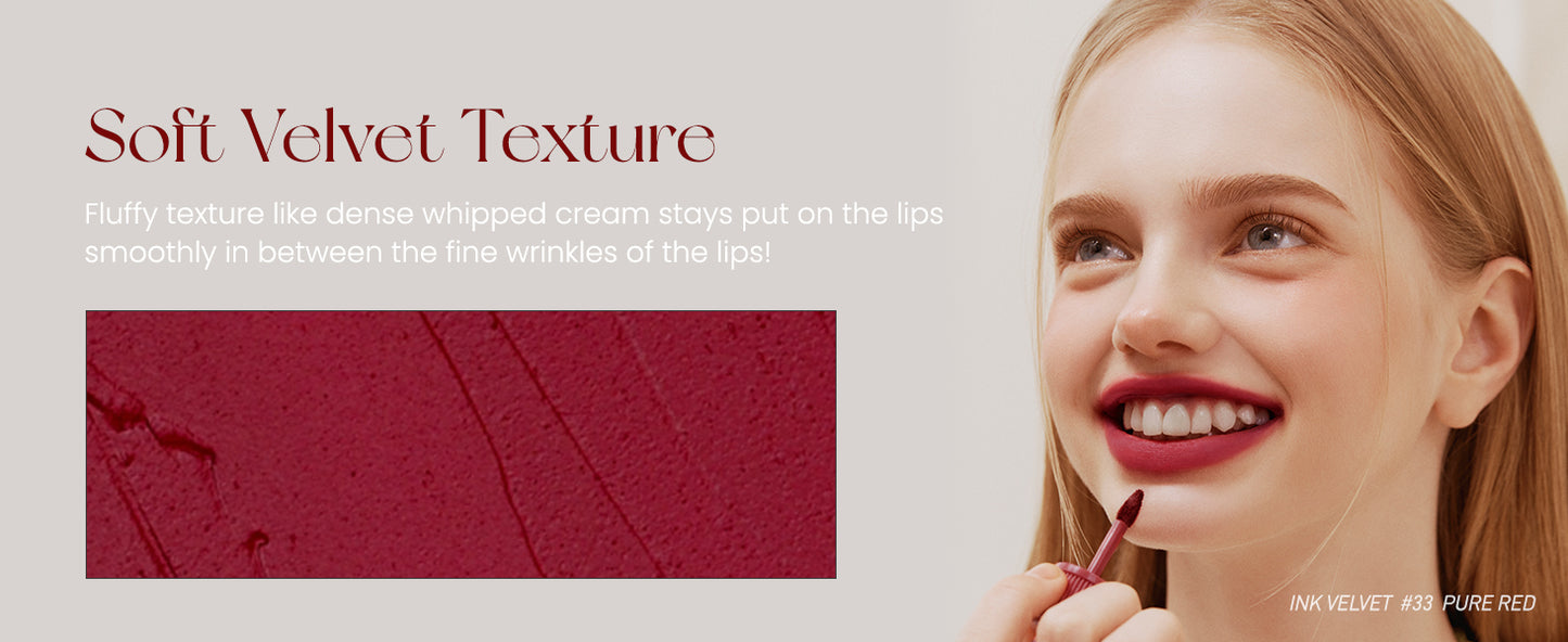 Peripera Ink the Velvet Lip Tint, Cor de Alta Pigmentação, Longa Duração, Leve, Não Testado em Animais, Sem Glúten, Sem Parabenos