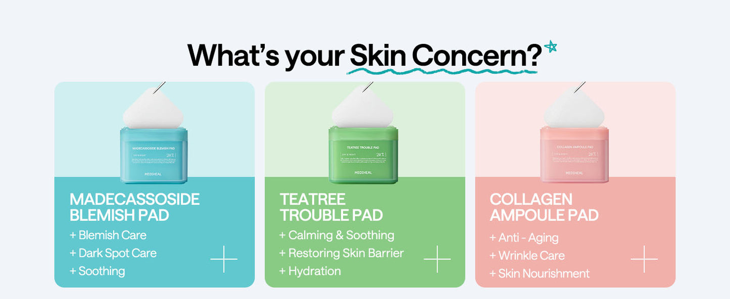 Mediheal Discos de Toner com Madecassoside - com Centella Asiatica para Tratar Manchas e Melhorar o Tom Desigual da Pele - Tecido de Gaze Vegano