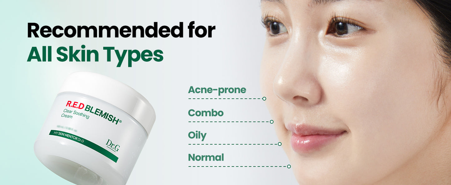 Dr.G Creme Facial Hidratante Calmante Clareador de Vermelhidão Coreano, 70ml - Cica Cream, Hidratante Coreano para a Pele, Hidratante Facial Coreano, Hidratante Facial, Skincare Coreana, K Beauty Skincare Coreano