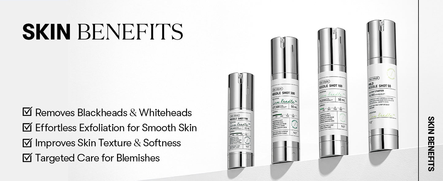 VT COSMETICS CICA Reedle Shot 100, Sérum de Microagulhamento com Espículas para Cuidado dos Poros e Esfoliação, Exossoma, Centella Asiatica para Pele Vidro, Textura da Pele, Potencializador Líquido Coreano para a Pele (1,69 Fl Oz / 50ml)