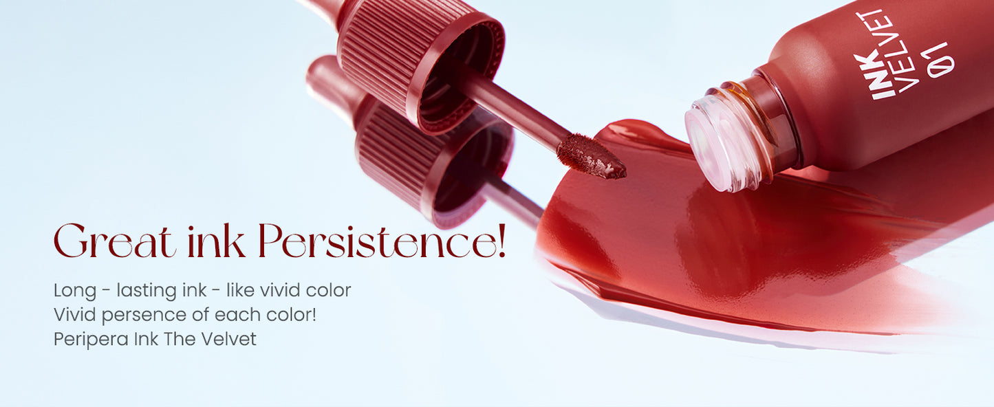 Peripera Ink the Velvet Lip Tint, Cor de Alta Pigmentação, Longa Duração, Leve, Não Testado em Animais, Sem Glúten, Sem Parabenos