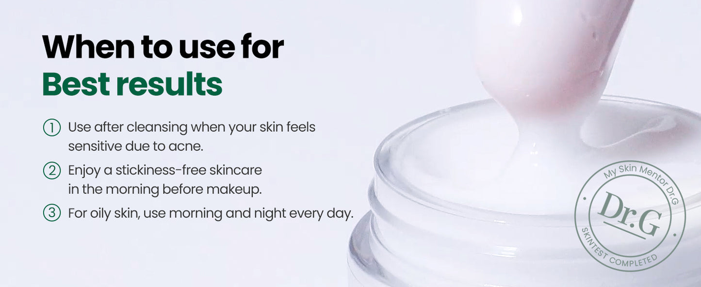 Dr.G Creme Facial Hidratante Calmante Clareador de Vermelhidão Coreano, 70ml - Cica Cream, Hidratante Coreano para a Pele, Hidratante Facial Coreano, Hidratante Facial, Skincare Coreana, K Beauty Skincare Coreano