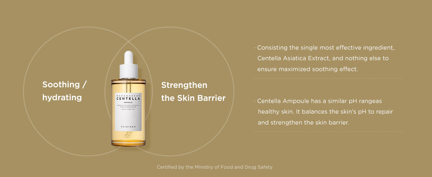 SKIN1004 Sérum Facial Ampola de Centella Asiática de Madagascar 1,85 fl.oz, 55ml, Acalma Pele com Tendência a Acne e Sensível