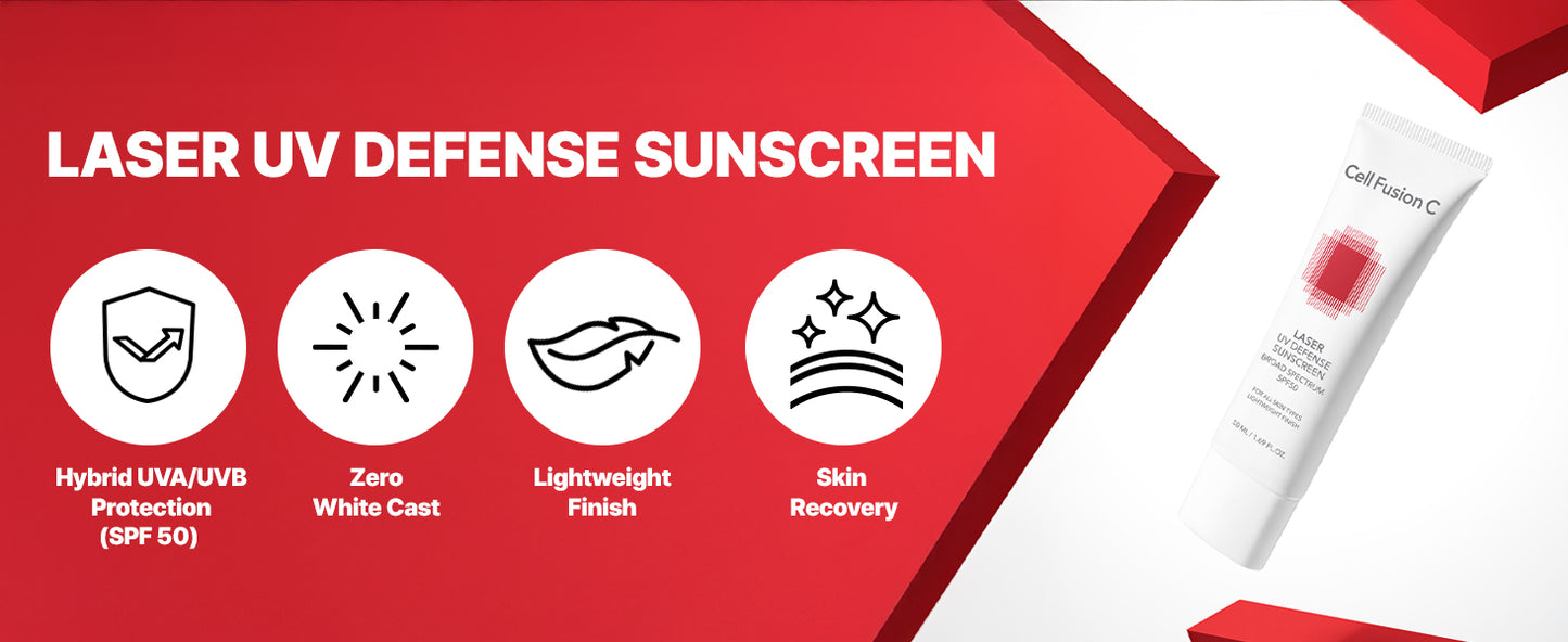  Protetor Solar Facial Cell Fusion C Laser UV Defense SPF 50, Sem Resíduo Branco e Acabamento Matte, Phyto PDRN para Recuperação da Pele, Protetor Solar Coreano para o Rosto, 50ml / 1.69 fl.oz