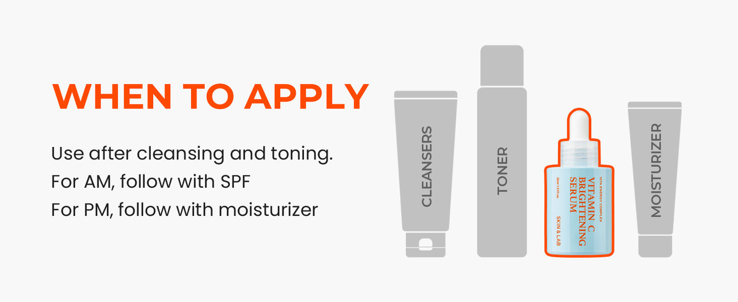  [SKIN&LAB] Sérum Facial de Vitamina C com Ácido Hialurônico e Niacinamida | Sérum para Uniformizar o Tom da Pele (30 ml)