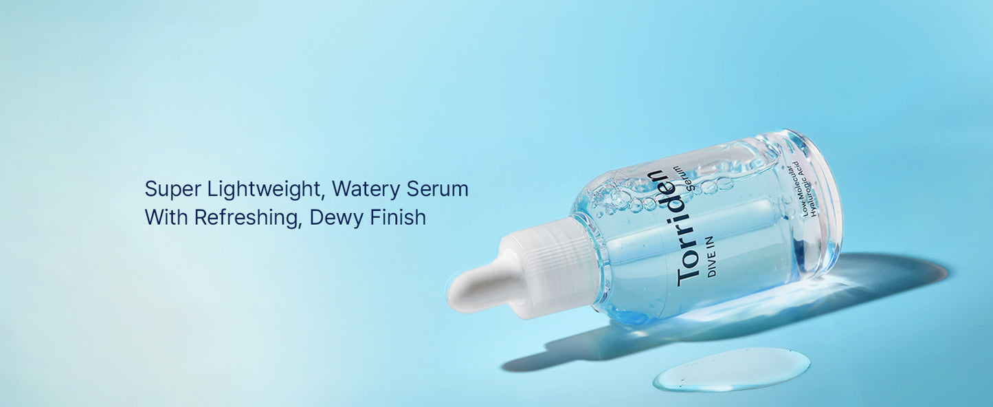 Torriden Sérum DIVE IN Ácido Hialurônico 50ml (1,69 fl.oz.) | Hidratação Profunda para Pele Radiante | Ácido Hialurônico, Pantenol, Alantoína | Sérum Facial Coreano