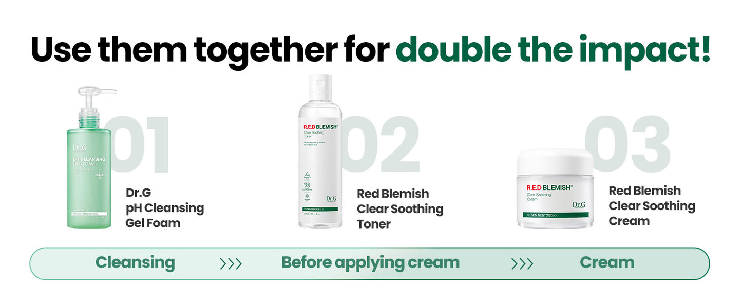 Dr.G Creme Facial Hidratante Calmante Clareador de Vermelhidão Coreano, 70ml - Cica Cream, Hidratante Coreano para a Pele, Hidratante Facial Coreano, Hidratante Facial, Skincare Coreana, K Beauty Skincare Coreano