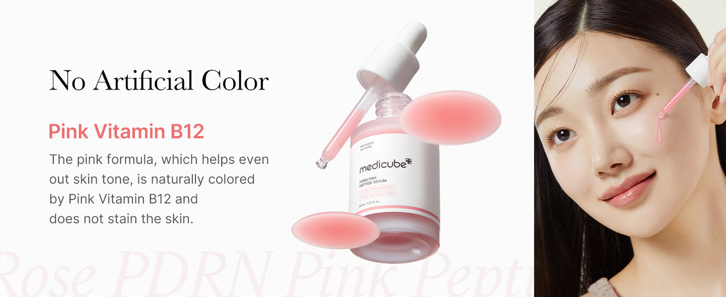 medicube Sérum PDRN Pink Peptide, Sérum de brilho rosa, Peptídeo, Niacinamida, Hidratante & Umectante & Firmador, Tom de Pele Irregular, Cuidados com a Pele Coreana | 1,01 fl.oz. (1,01 fl.oz., Rose PDRN (Vegano))