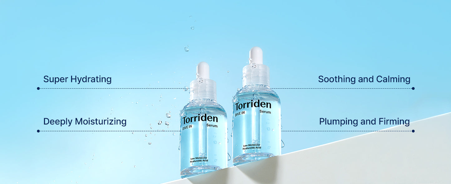 Torriden Sérum DIVE IN Ácido Hialurônico 50ml (1,69 fl.oz.) | Hidratação Profunda para Pele Radiante | Ácido Hialurônico, Pantenol, Alantoína | Sérum Facial Coreano