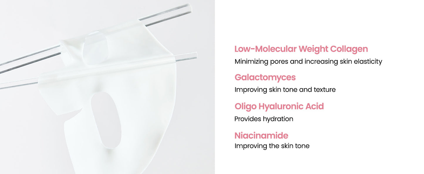 BIODANCE Máscara Real Profunda de Bio-Colágeno, Máscara Hidratante Noturna de Hidrogel, Minimização de Poros, Melhoria da Elasticidade, 34g x4un