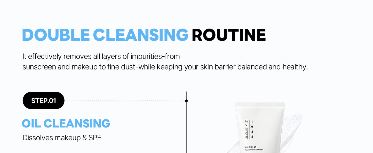 ROUND LAB 1025 Dokdo Cleanser 5,07 Fl Oz, Limpador Facial de Baixo pH para Pele Sensível, Ricas Espumas Suaves para Limpeza Profunda e Remoção de Maquiagem, Lavagem Facial Hidratante com Água do Mar Profunda, Cuidados com a Pele Coreana