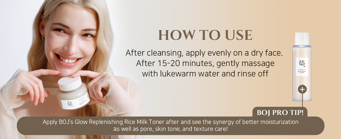 Beauty of Joseon Máscara Iluminadora de Arroz Moído e Mel Cuidado de Poros e Sebo para Pele Seca e Sensível Cuidados com a Pele Coreana 150ml, 5.07 fl.oz