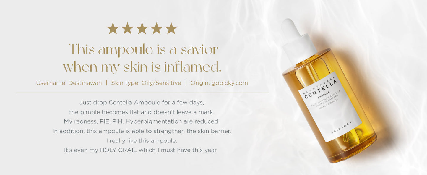 SKIN1004 Sérum Facial Ampola de Centella Asiática de Madagascar 1,85 fl.oz, 55ml, Acalma Pele com Tendência a Acne e Sensível