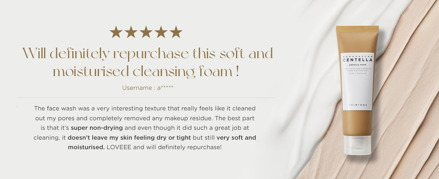 SKIN1004 Espuma Ampoule Centella de Madagascar 125ml, 4,22 fl.oz, Espuma de Limpeza com pH Baixo, Pó de Soda Natural, Surfactante de Coco e Classificação Verde EWG