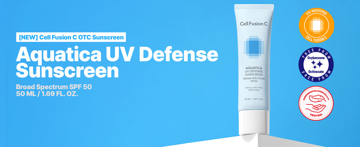 Protector Solar Facial Cell Fusion C Aquatica UV Defense SPF 50, Hidratante con SPF, Ligero y Sin Rastro Blanco, Protector Solar Coreano para Rostro, 50ml / 1.69 fl.oz