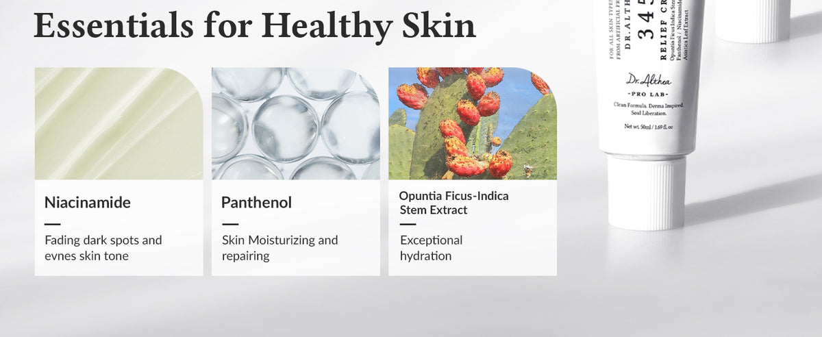 Dr.Althea Crema 345 Alivio | Hidratante Facial Diario | Cuidado para Imperfecciones | Recuperación y Humectación Suavizante con Niacinamida, Pantenol | Cuidado Vegano Coreano para Todo Tipo de Piel | 1.7 Fl Oz (Paquete de 1)