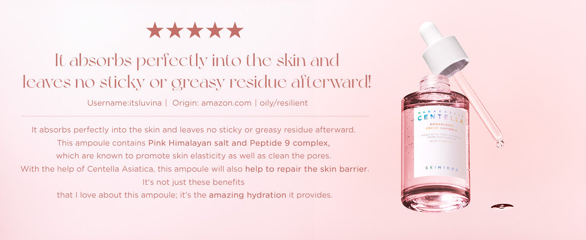 SKIN1004 Ampolla Fresca Madagascar Centella Poremizing 3.38 fl. oz (100 ml) | Hidratación Calmante | Piel Mixta Grasa