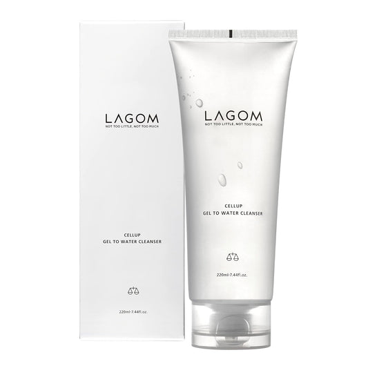 LAGOM Cellup Gel To Water Cleanser | Textura em Gel, Limpador Matinal, Lavagem Facial Diária, Fórmula Transparente Sem Espuma, Limpeza Facial Hidratante 220 ml