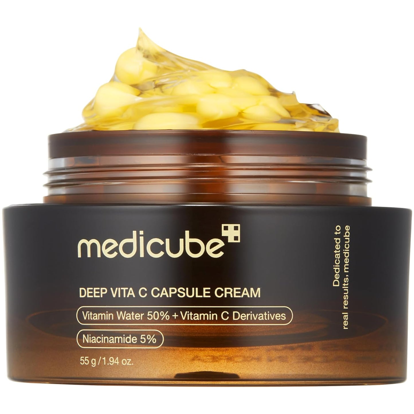 medicube Hidratante Facial em Cápsulas Douradas com Vitamina C - Cápsulas de Lipossomas para Rugas, Luminosidade da Pele - Gel Transparente para Hidratação Radiante - Cuidados com a Pele Coreana 1,94 oz