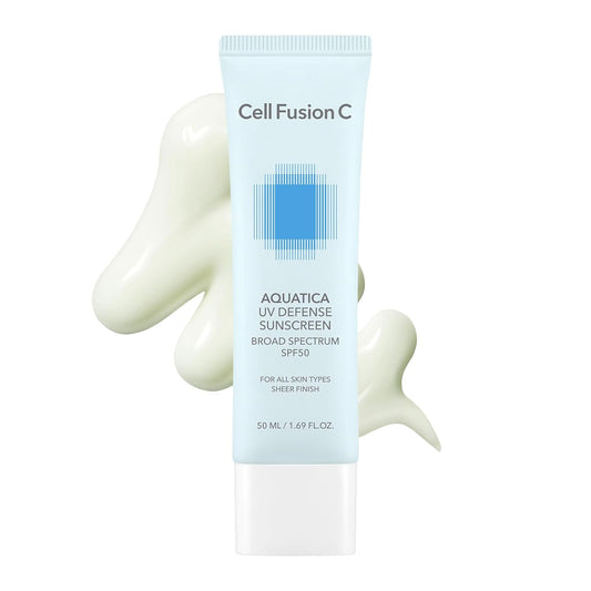  Protetor Solar Facial Cell Fusion C Aquatica UV Defense SPF 50, Hidratante com Fator de Proteção Solar, Leve e Sem Resíduo Branco, Protetor Solar Coreano para o Rosto, 50ml / 1.69 fl.oz