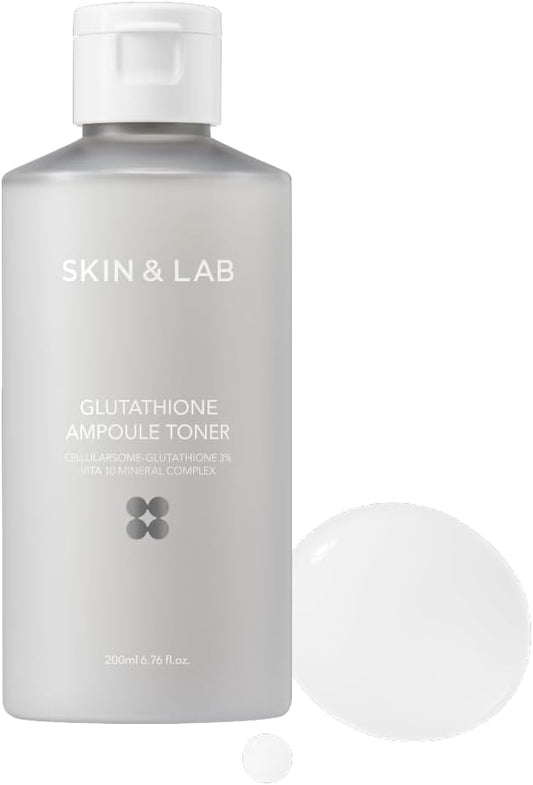  [Skin&LAB] Tônico Ampoule de Glutationa 200 ml, Melhora Manchas Escuras, Hiperpigmentação, Clareza da Pele, Tônico Coreano para Pele Sensível